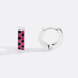 Checkered Hoop Earrings