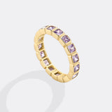 Emerald Cut Birthstone Eternity Ring
