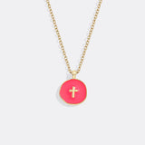 Minimalist Enamel Cross Pendant