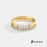 Morse Code and Micro Pave Eternity Ring Stacking Set