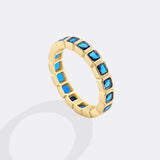 Emerald Cut Birthstone Eternity Ring
