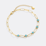 Paperclip Bracelet with Gemstone Accents