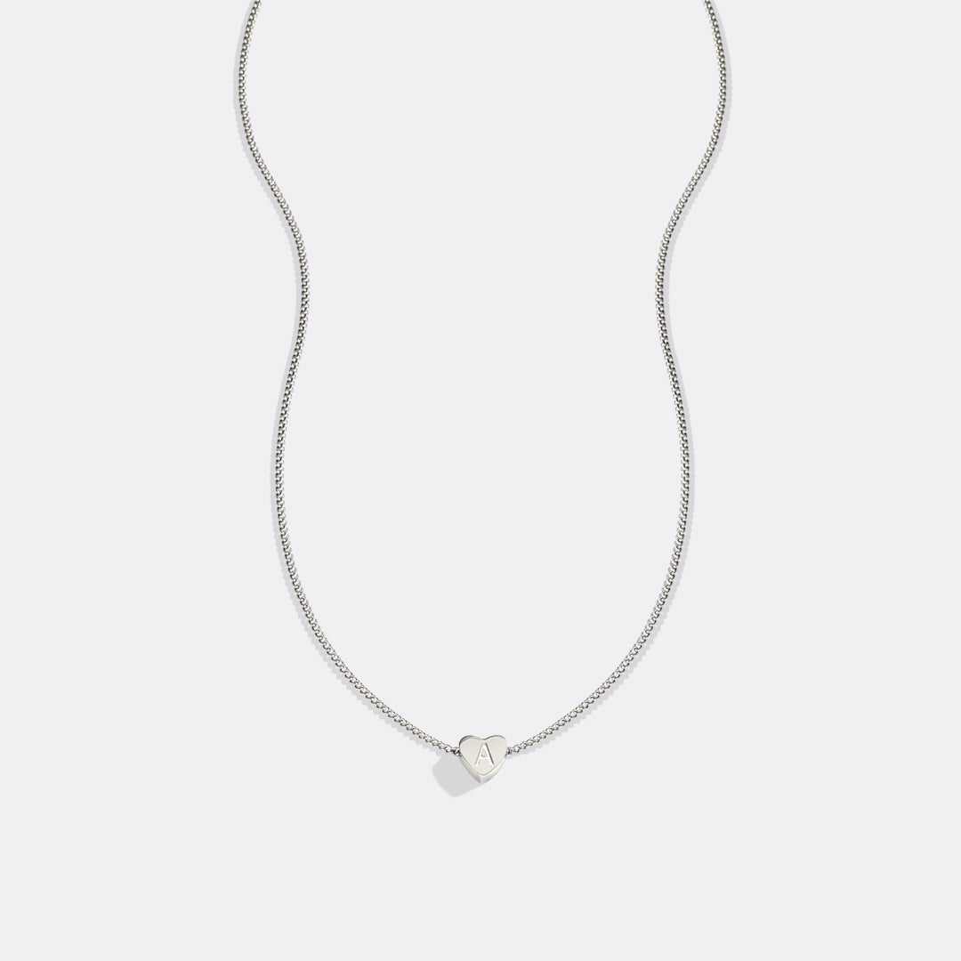 Dainty Heart Stacking Initial Necklace