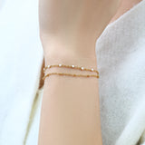 Dainty Double Chain Beaded Bracelet