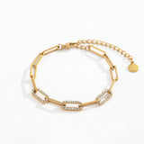 Dainty Pave Paperclip Chain Bracelet