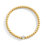 Gold Beaded Bubble Birthstone Bracelet