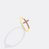 Birthstone Cross Ring
