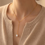 Pearl Lariat Necklace