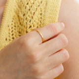 Narrow Textured Gold Birthstone Band