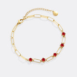 Paperclip Bracelet with Gemstone Accents