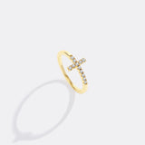 Birthstone Cross Ring