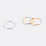 Dainty Baguette Birthstone Stacking Ring