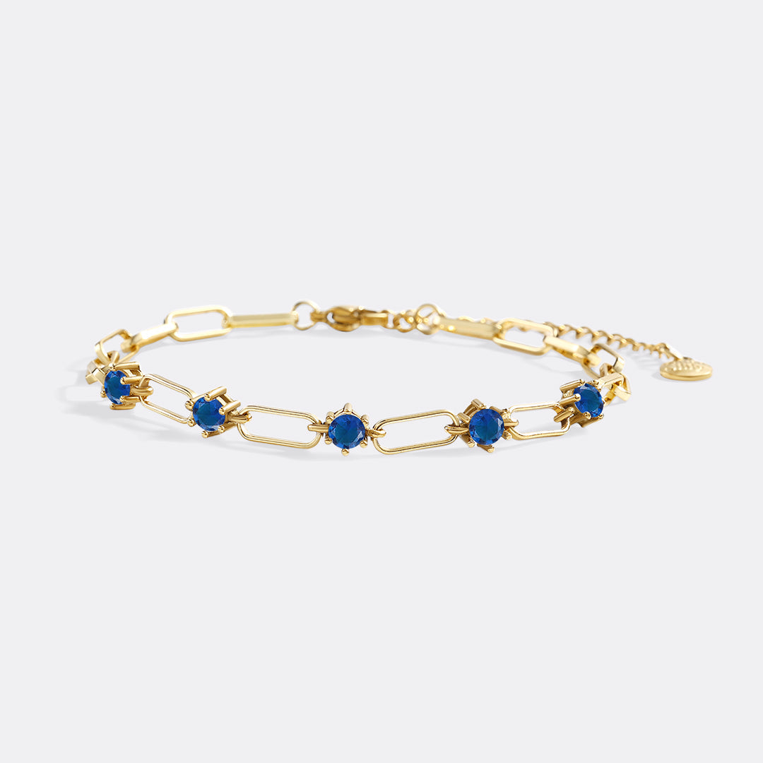 Paperclip Bracelet with Gemstone Accents