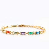 Baguette Birthstone Paperclip Bracelet