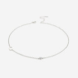 Initial Necklace with Birthstone Accent