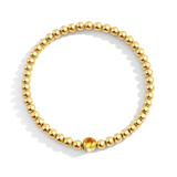 Gold Beaded Bubble Birthstone Bracelet