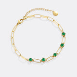 Paperclip Bracelet with Gemstone Accents