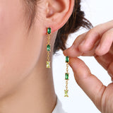Ombre Baguette Dangle Earrings