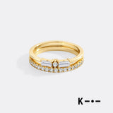 Morse Code and Micro Pave Eternity Ring Stacking Set
