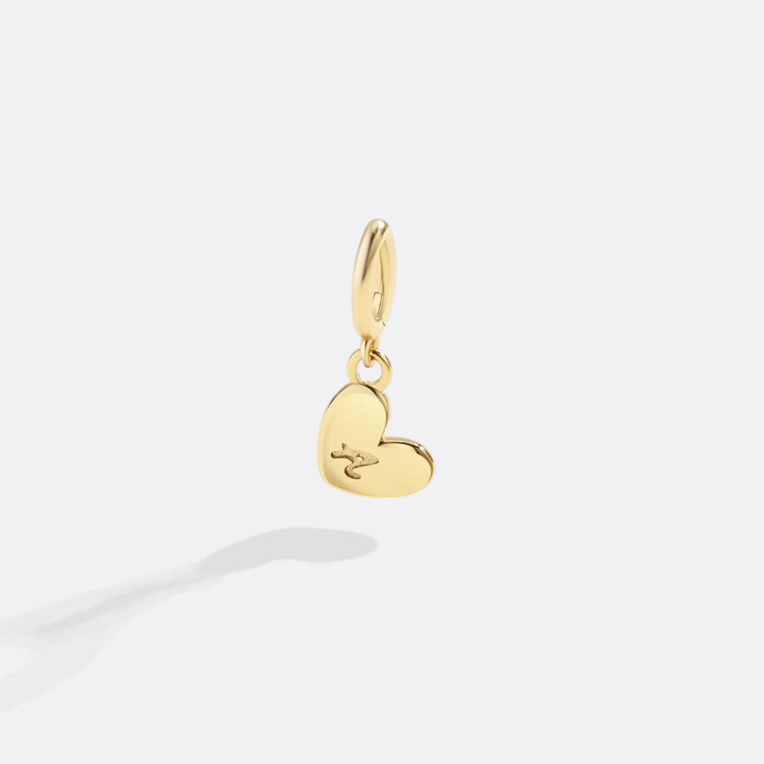 Dainty Heart Initial Charm
