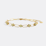 Paperclip Bracelet with Gemstone Accents