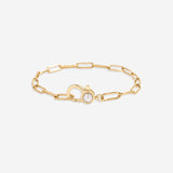 Paperclip Bracelet with Pearl Accent