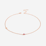 Initial Necklace with Birthstone Accent
