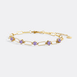 Paperclip Bracelet with Gemstone Accents