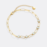 Paperclip Bracelet with Gemstone Accents