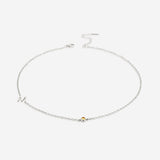 Initial Necklace with Birthstone Accent