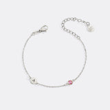 Dainty Initial and Birthstone Bracelet