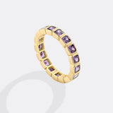 Emerald Cut Birthstone Eternity Ring