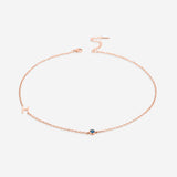 Initial Necklace with Birthstone Accent