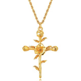 Floral Cross Pendant Necklace