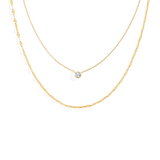 Classic Bezel Necklace and Petal Chain Set
