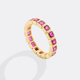 Emerald Cut Birthstone Eternity Ring