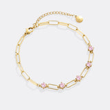 Paperclip Bracelet with Gemstone Accents