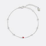 January Birthstone Station Bracelet