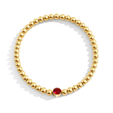 Gold Beaded Bubble Birthstone Bracelet
