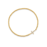 Gold Beaded Cross Stretch Bracelet