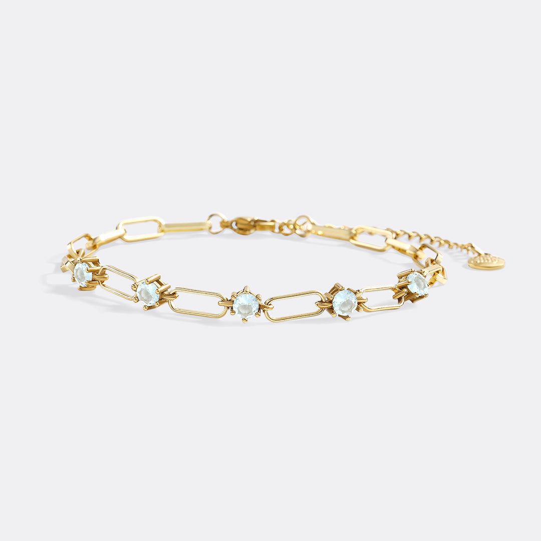 Paperclip Bracelet with Gemstone Accents