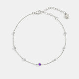February Birthstone Station Bracelet