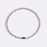 Sterling Silver Beaded Birthstone Bracelet