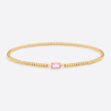 Gold Beaded Birthstone Bracelet
