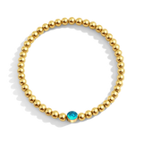 Gold Beaded Bubble Birthstone Bracelet