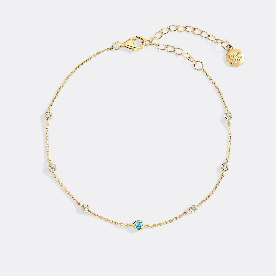 December Birthstone Station Bracelet