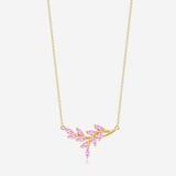 Birthstone Leaf Pendant Necklace