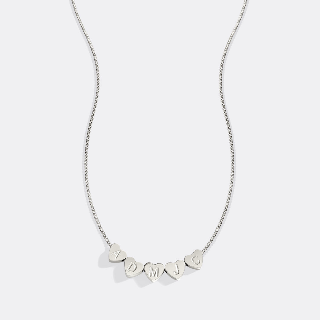 Dainty Heart Stacking Initial Necklace
