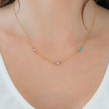 Dainty Birthstone Station Necklace