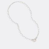 Pave Mint Paperclip Necklace